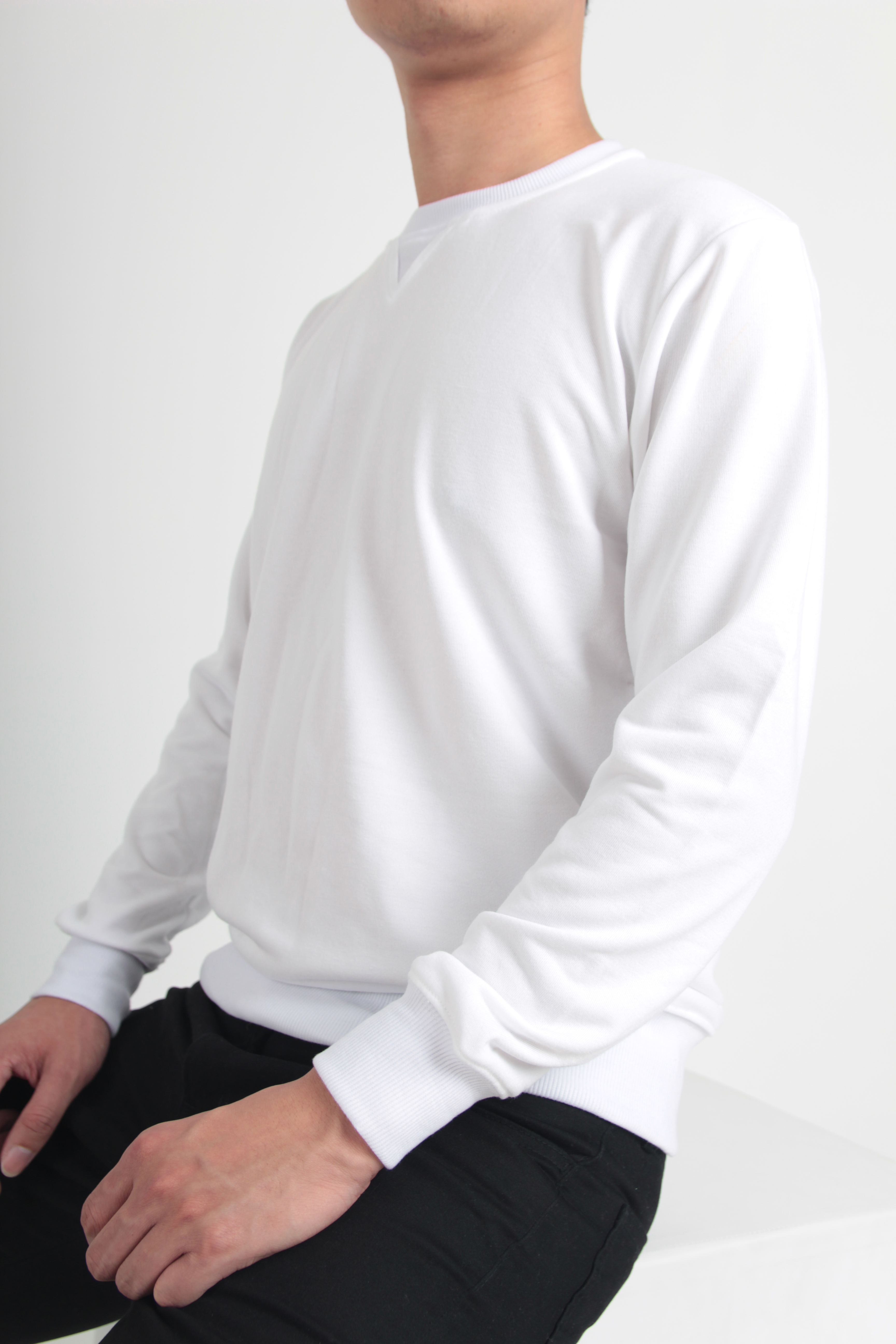 PLAIN COTTON SWEATER 