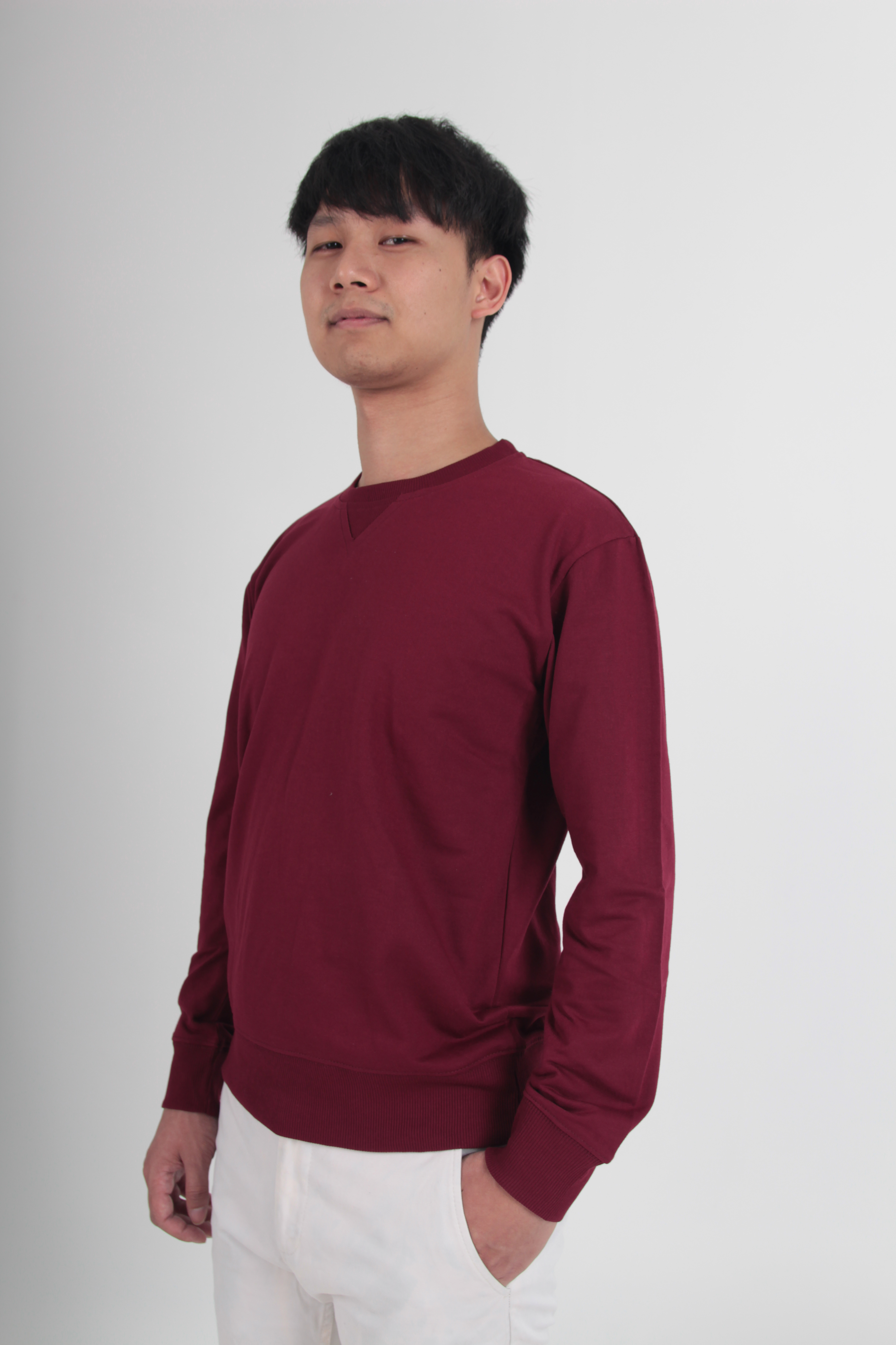 PLAIN COTTON SWEATER 