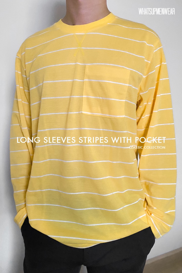 Long Sleeves Stripes With Pocket 