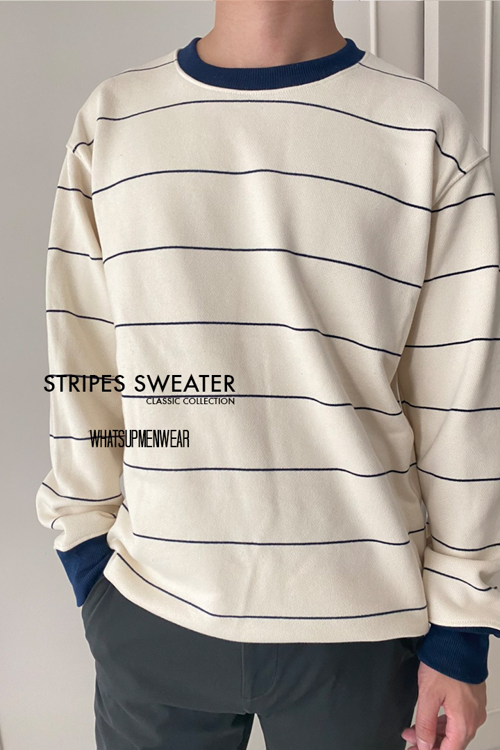 Stripes Sweater Oversize Korean Style 