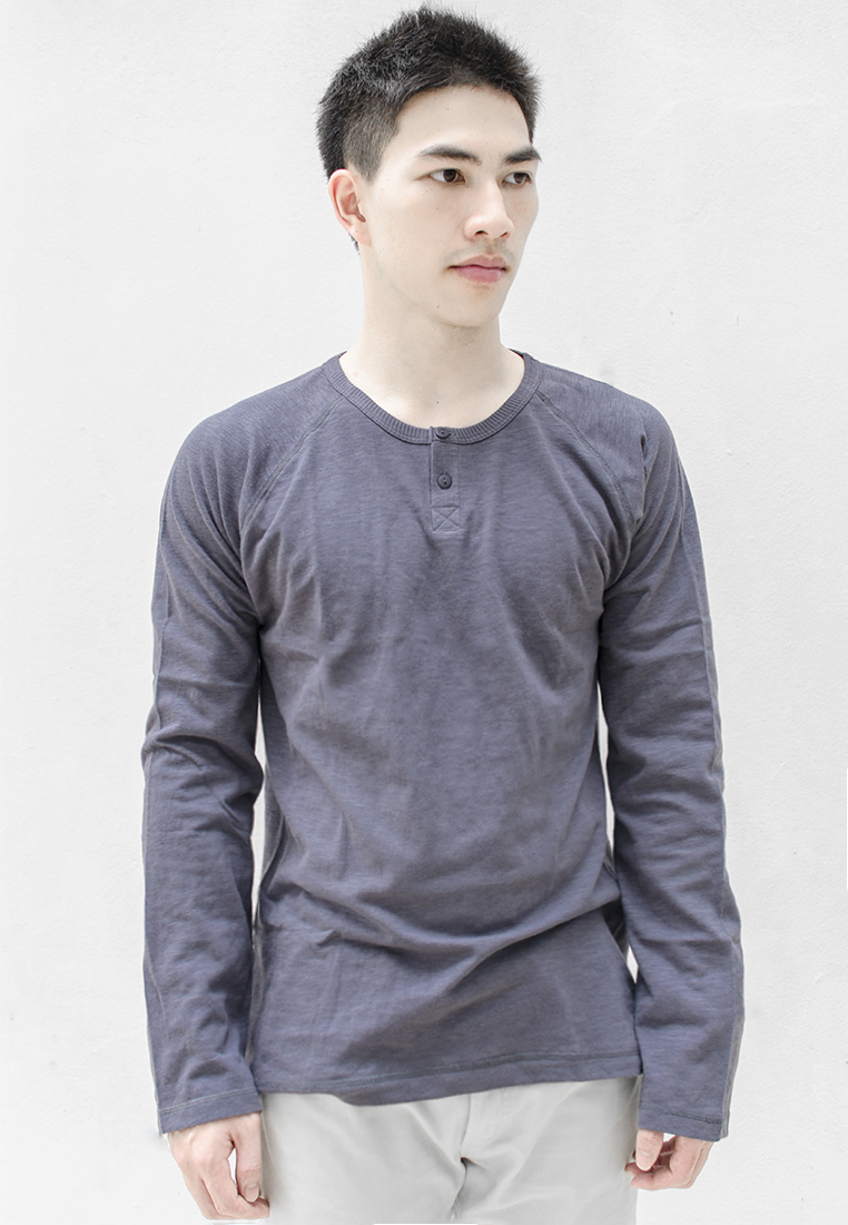 Button neck essential cotton