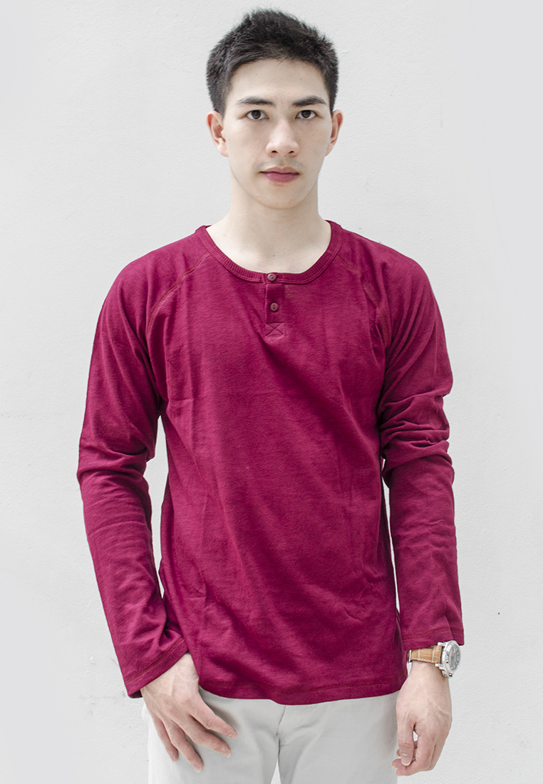 Button neck essential cotton