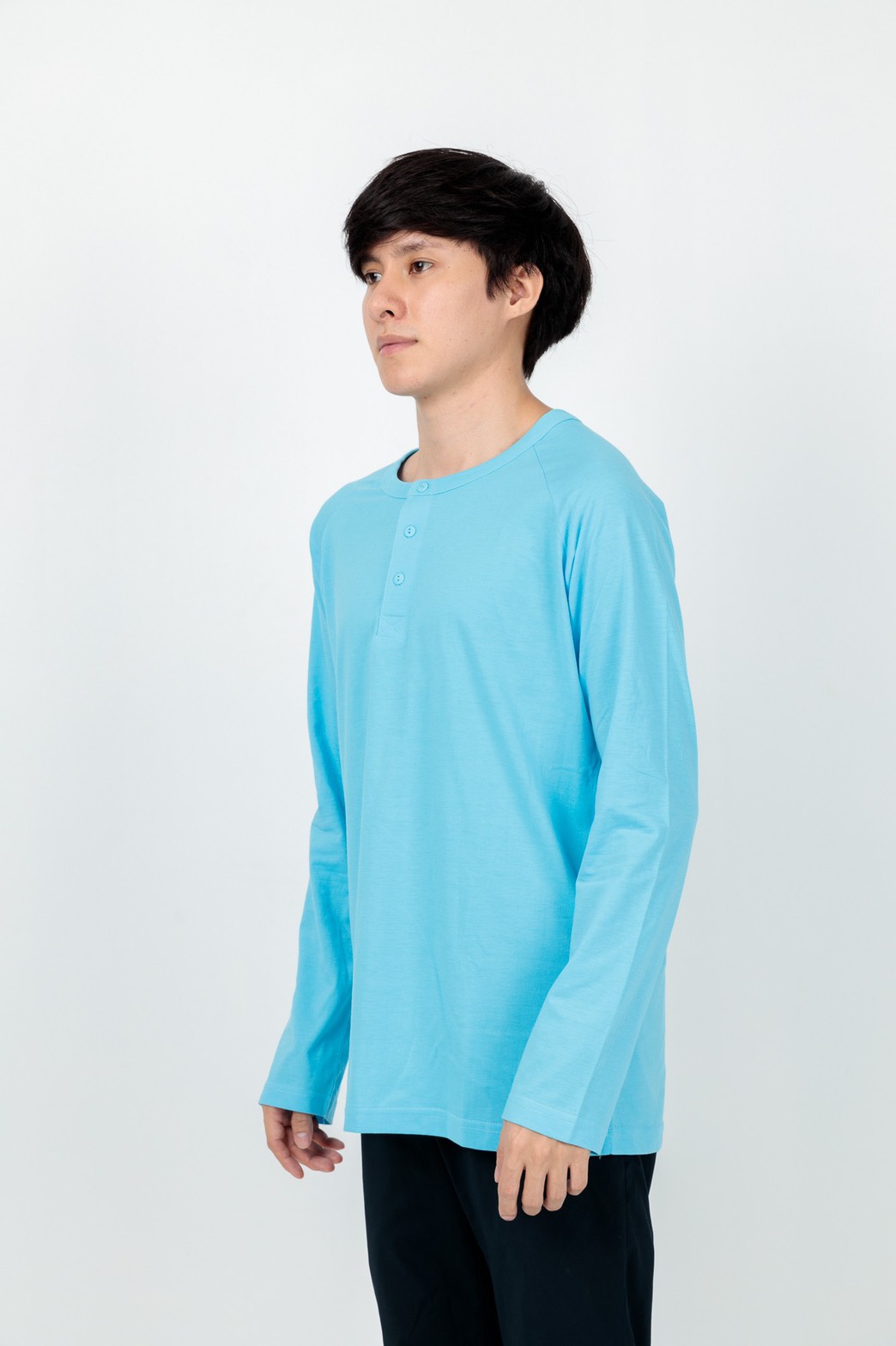 Button neck long sleeve