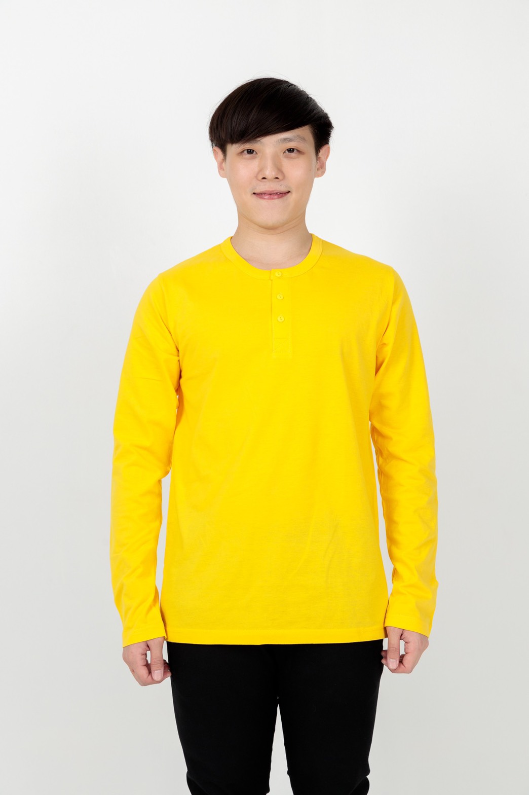 Button neck long sleeve