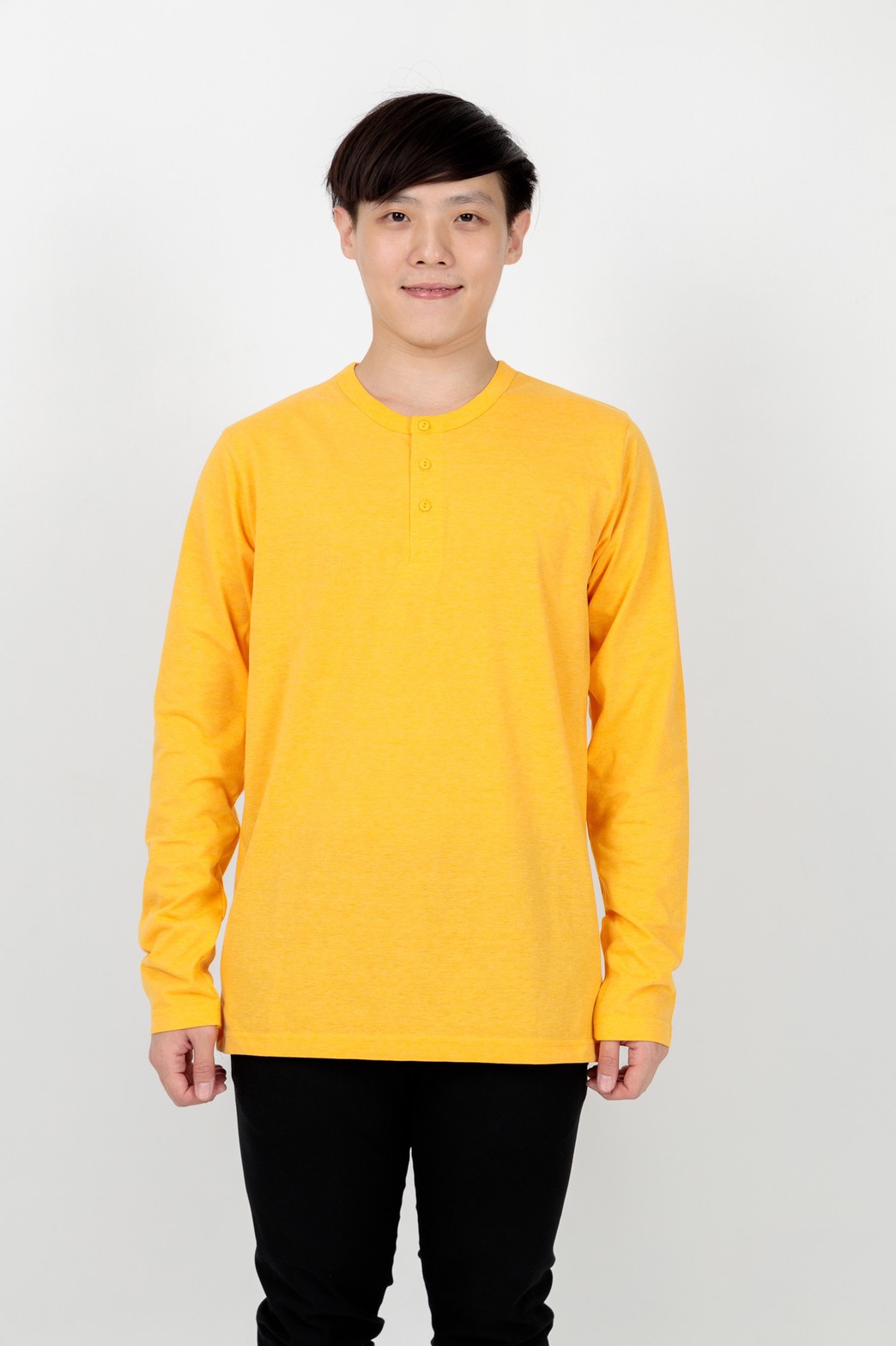 Button neck long sleeve