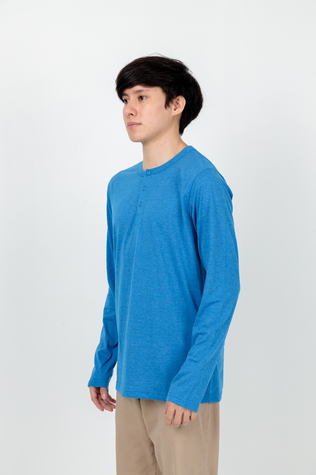 Button neck long sleeve