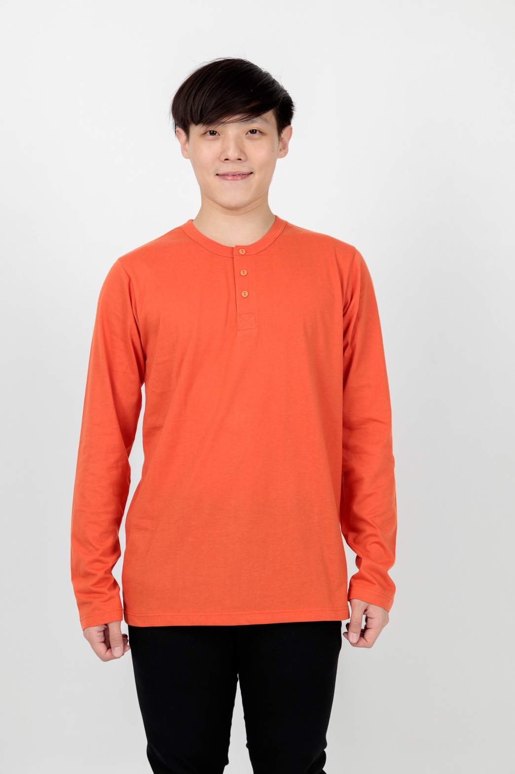 Button neck long sleeve