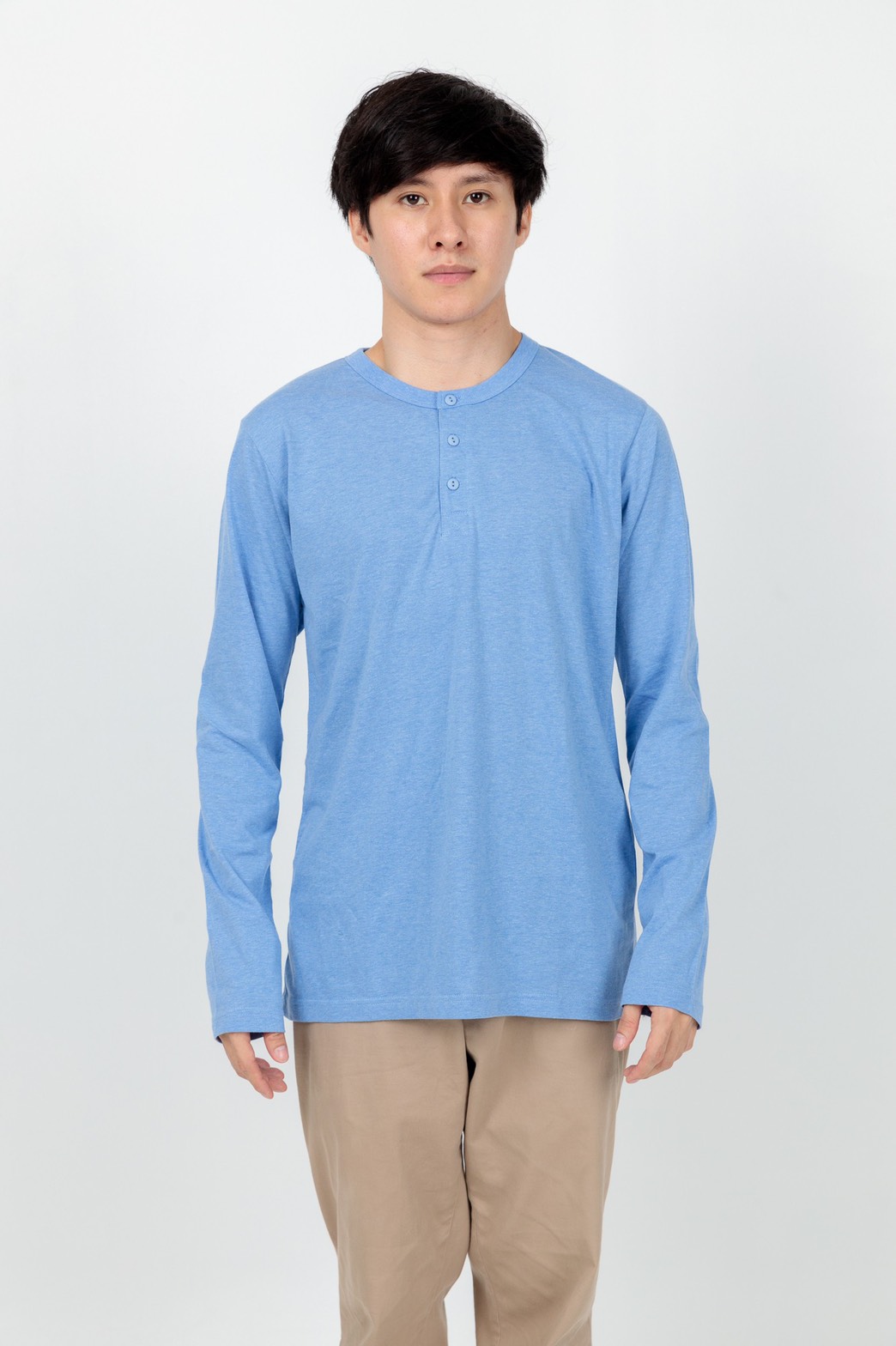 Button neck long sleeve