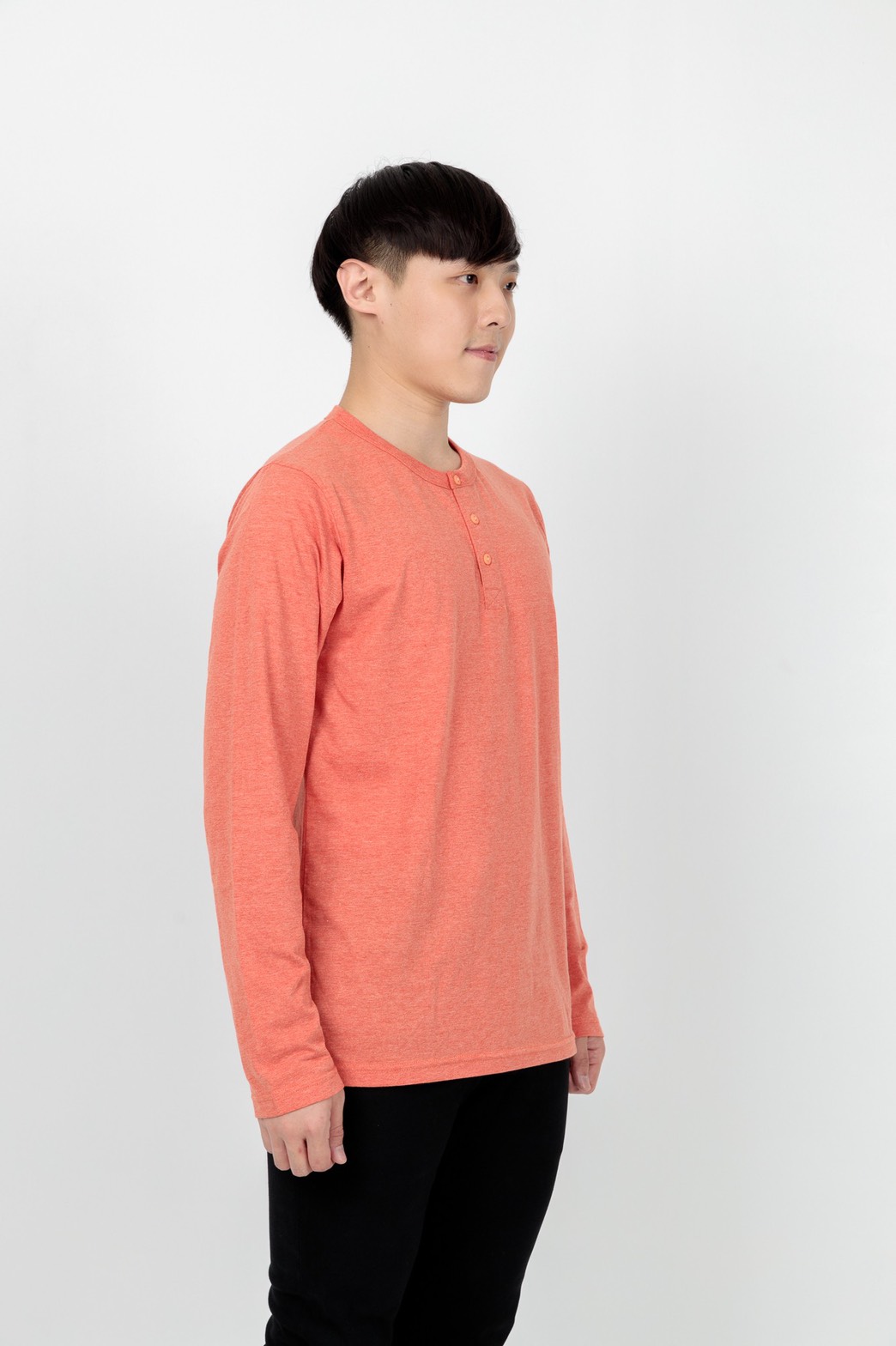 Button neck long sleeve