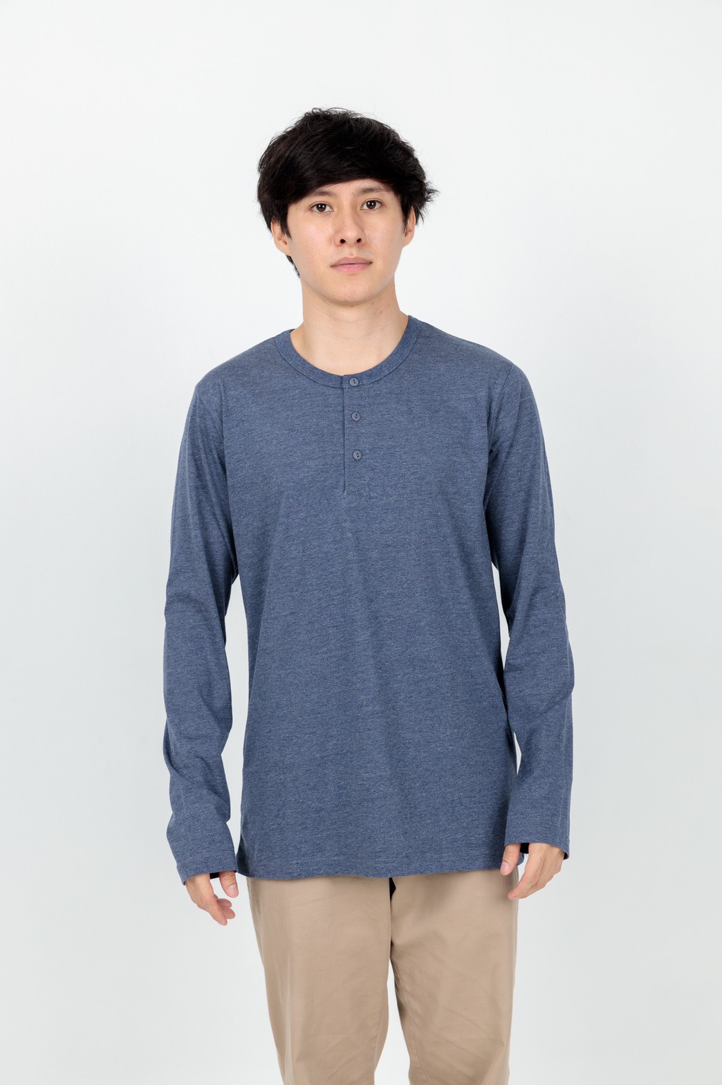 Button neck long sleeve