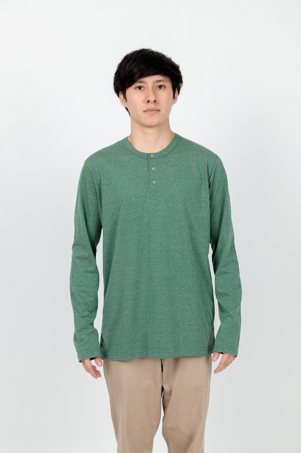 Button neck long sleeve