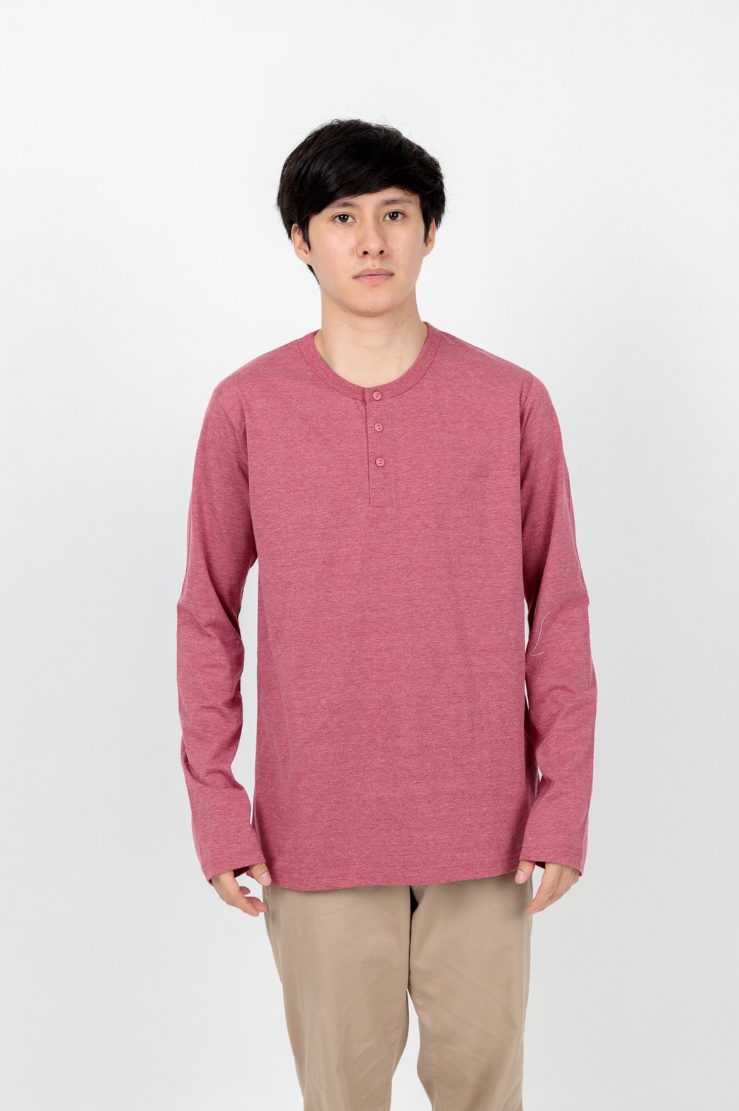 Button neck long sleeve