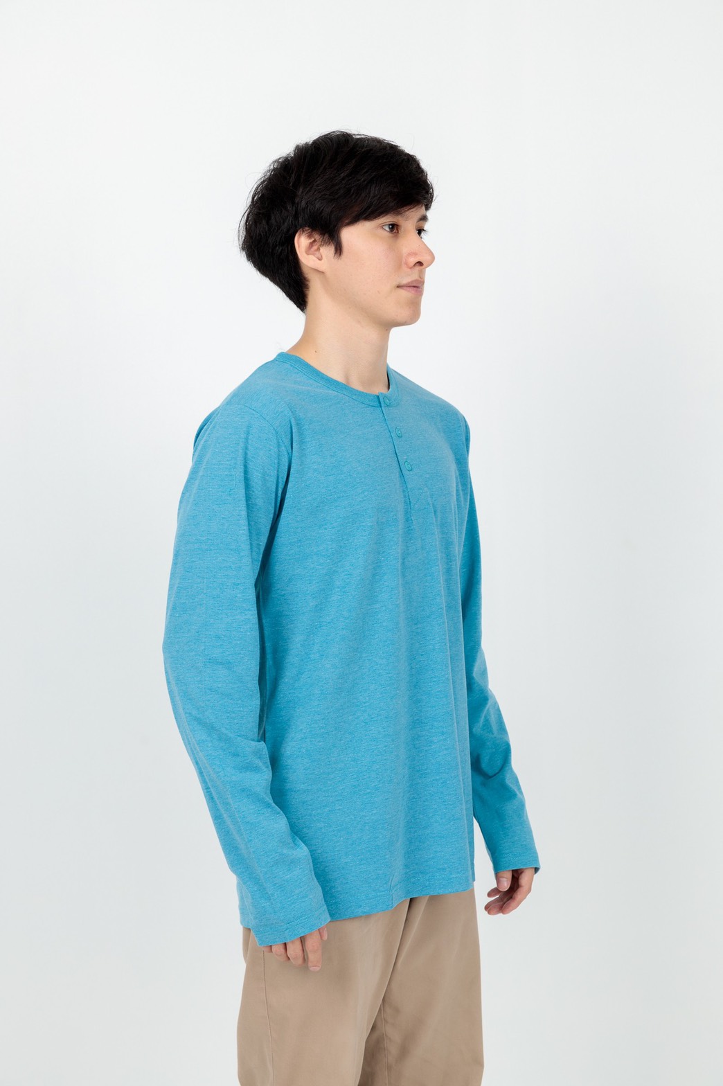 Button neck long sleeve
