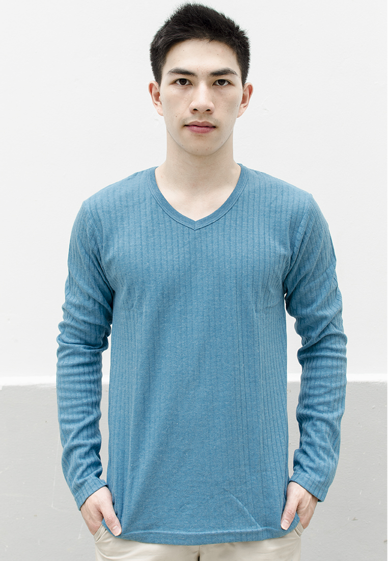 V NECK CLASSIC DOBBY