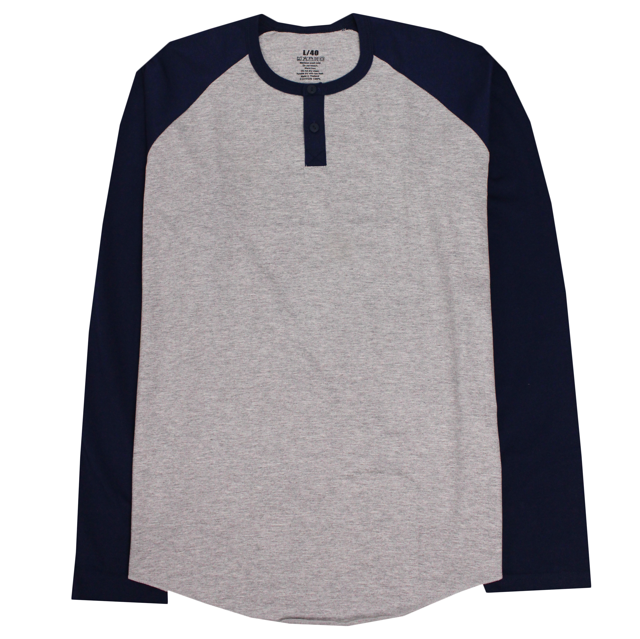 BUTTON NECK TWO TONE