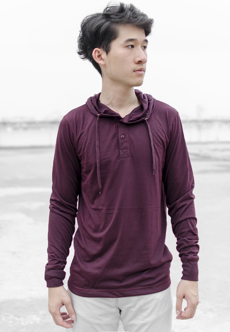 Button neck hoodies 