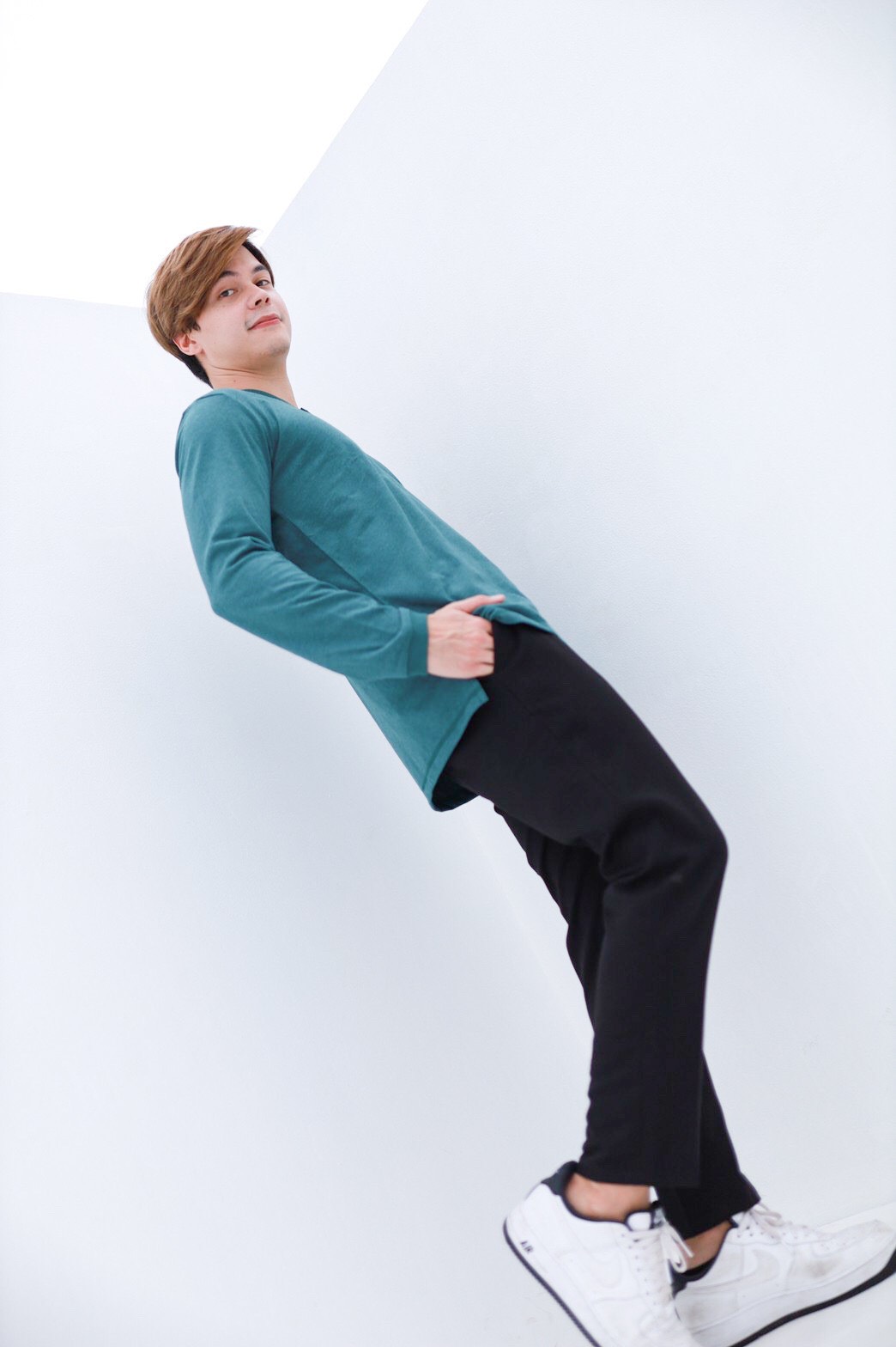 Mandarin button neck